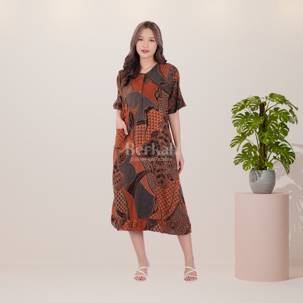 Daster Batik Rayon Busui Kancing Surya Teja 7