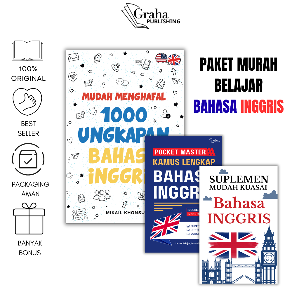 Jual PAKET MURAH BELAJAR BAHASA INGGRIS MENGHAFAL 100O UNGKAPAN, KAMUS ...
