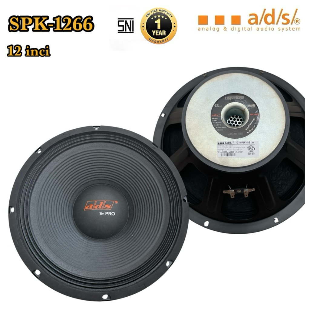 Jual ADS 1266 speaker Hyper tune komponen speaker full range 12