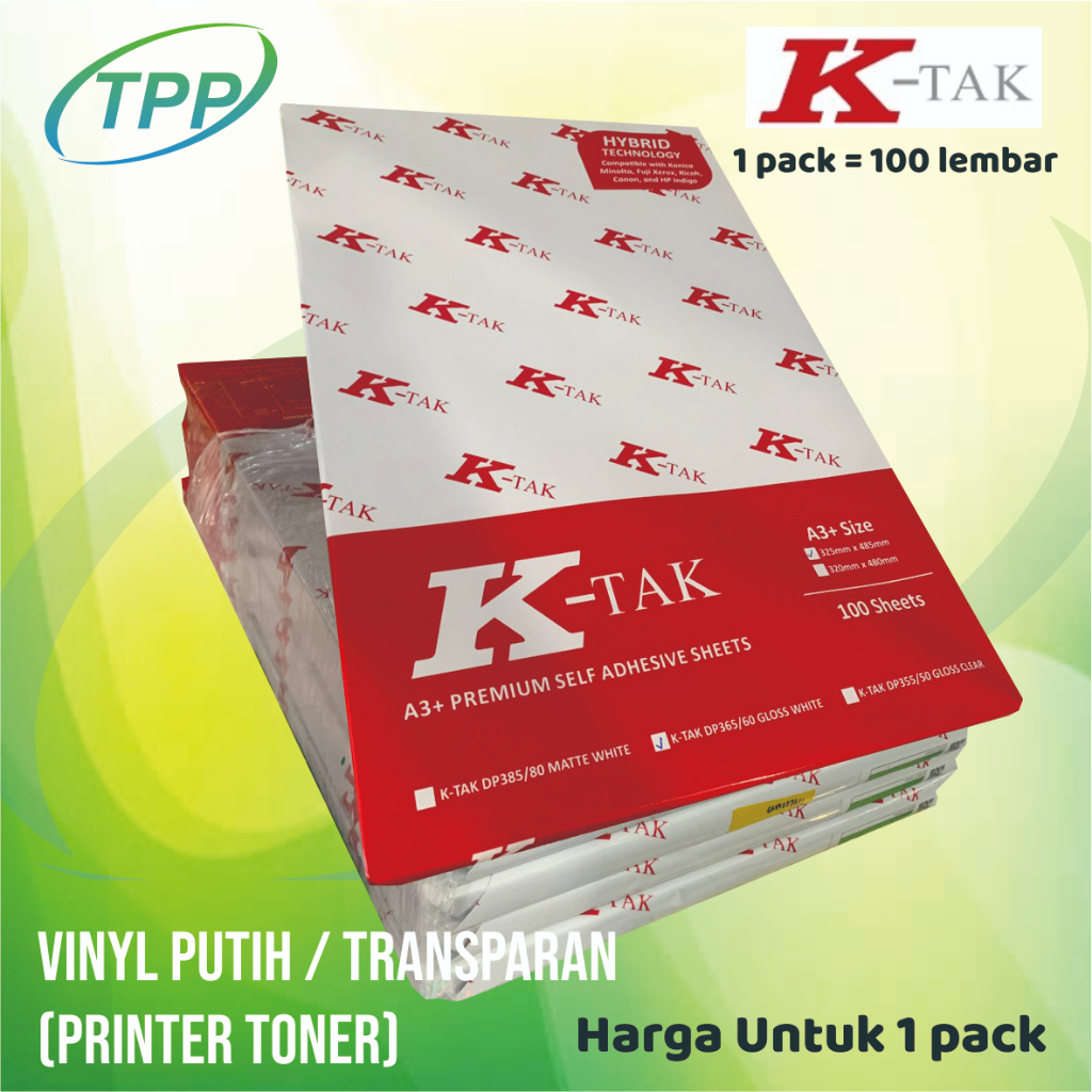 Jual Sticker Vinyl K-TAK Glossy A3+ / Sticker A3+ K-TAK | Shopee Indonesia