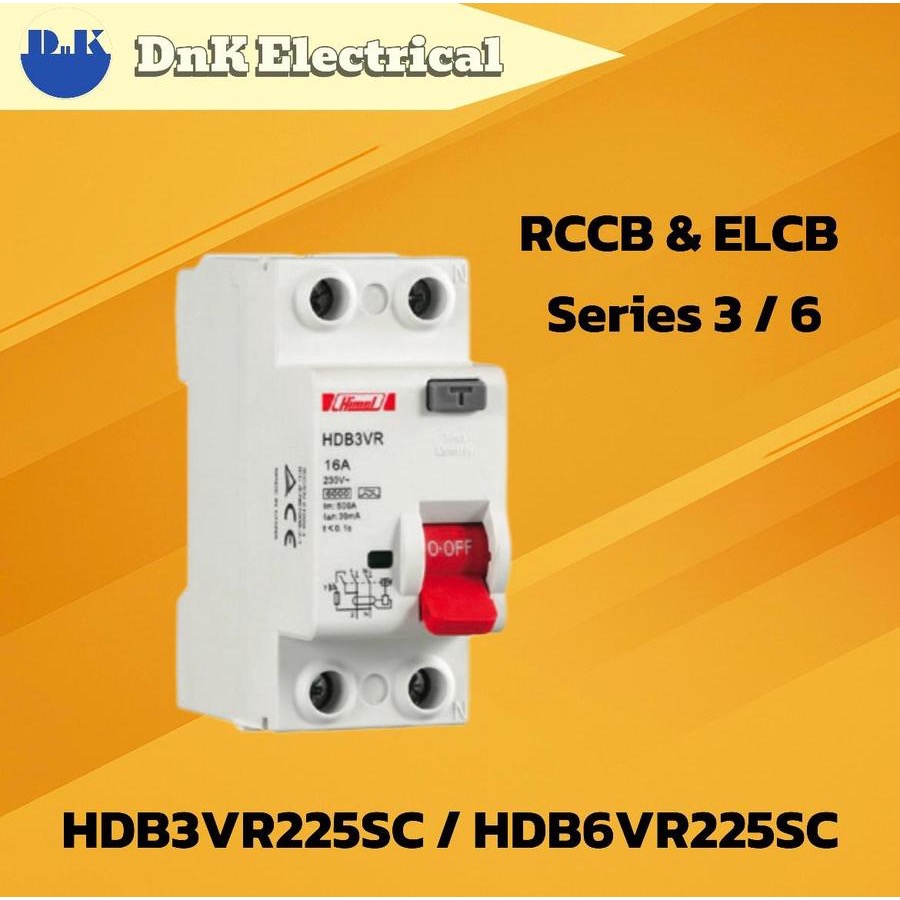 Jual RCCB & ELCB Himel Series HDB3VR225SC / HDB6VR225SC 25A 1P+NkA 30mA ...