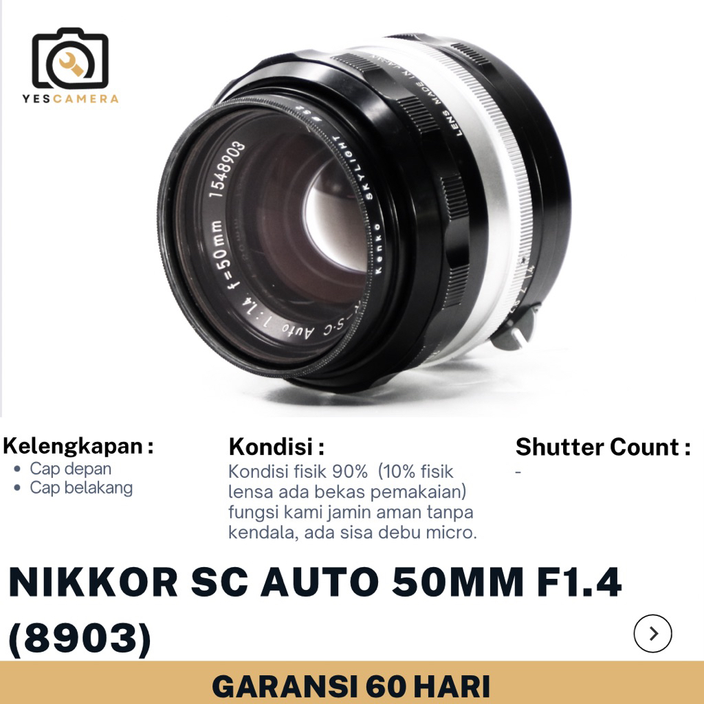 Jual Nikkor SC Auto 50mm F1.4 (Bekas) - Manual Focus - Unit Only (8903 ...