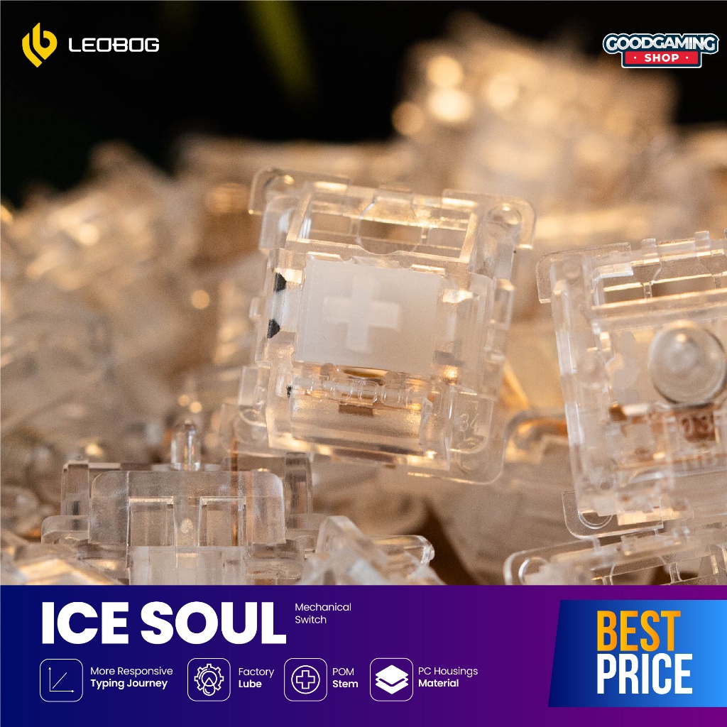 Jual LEOBOG Ice Soul Switch Tactile Light Force 49g 5 Pins RGB ...