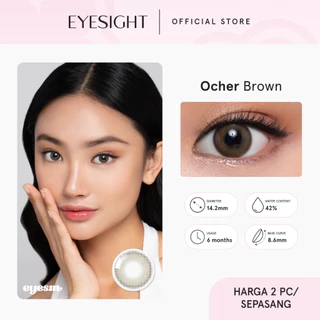 [BEST SELLER] EYESIGHT LENSES Softlens Eyesm Ocher Brown | Softlens Korea 14.2mm Motif Natural - Bisa Normal dan Minus (2pcs/sepasang)