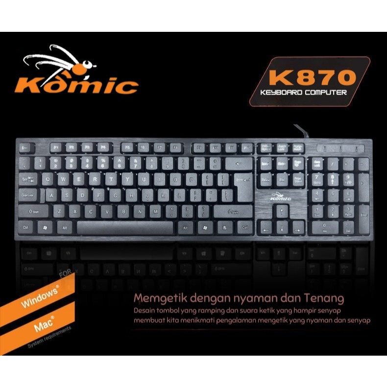 Jual Keyboard Komic K870 – Business Office Keyboard | Shopee Indonesia