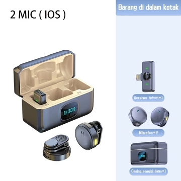 Mikrofon Nirkabel Lavalier Mic Portabel Audio Video Pembuatan Rekaman Wireless Microphone HP