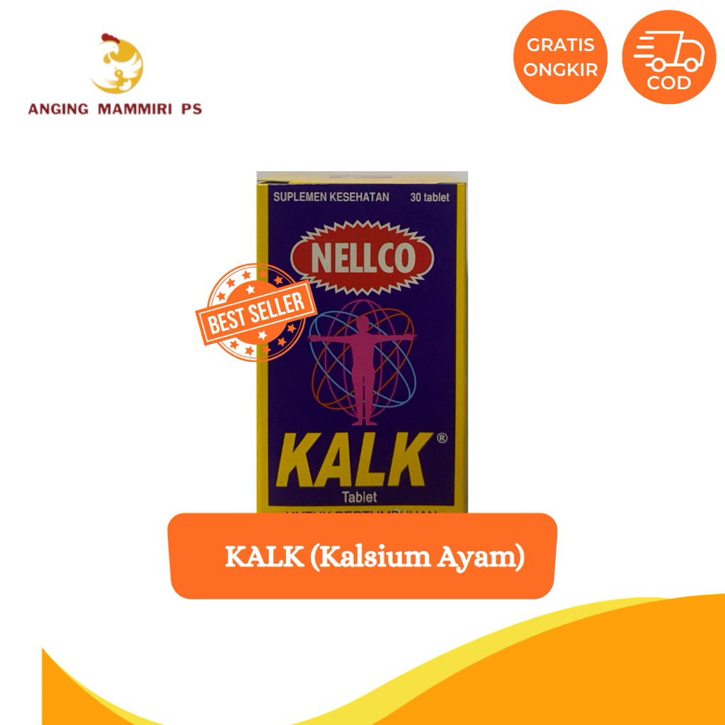 Jual Nelco Kalk – Suplemen Kalsium Ayam Bangkok | Isi 30 & 100 Biji ...
