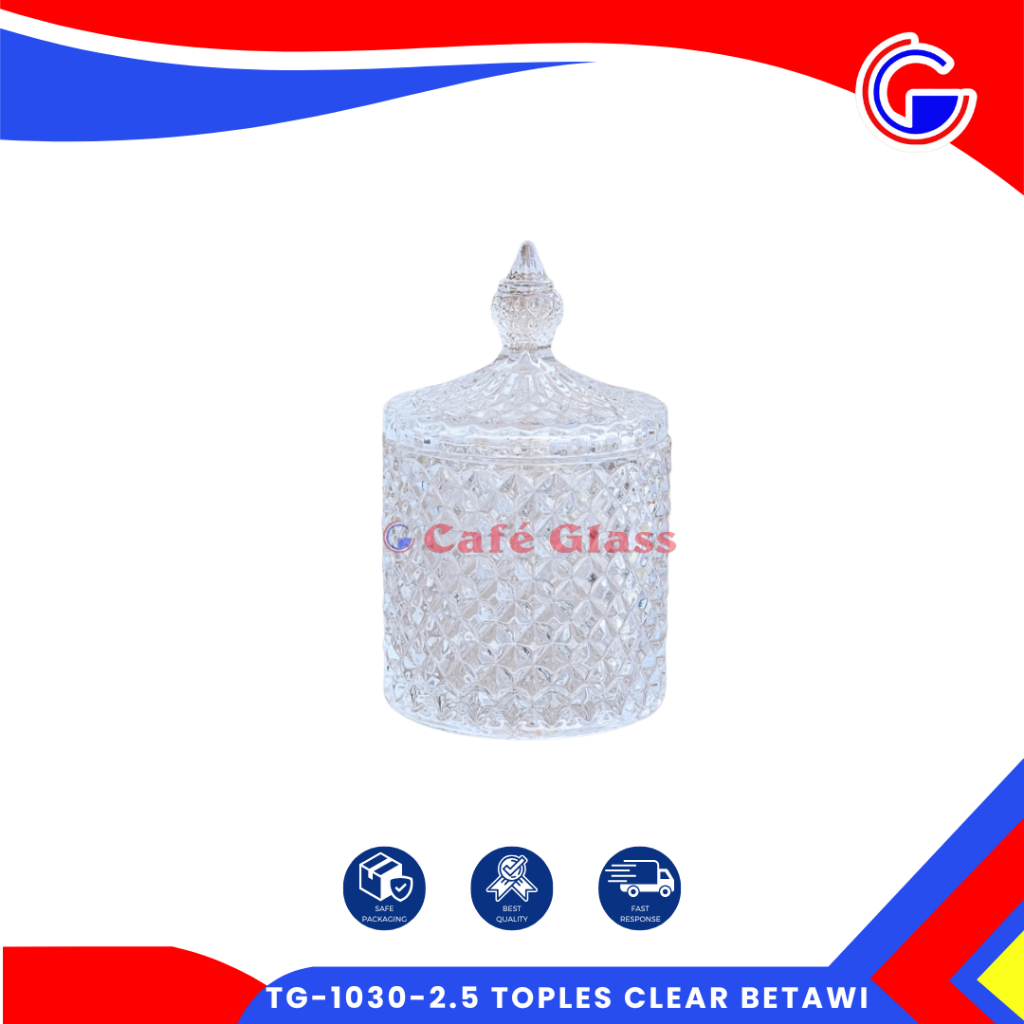 Toples Betawi Kristal - Toples Permen Coklat Aesthetic - Tg-1030 2.5 Clear I Toples Kaca Hampers