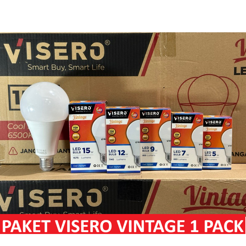 Jual LAMPU LED VISERO VINTAGE 1 PACK 5 Watt 7 Watt 9 Watt 12 Watt 15 ...