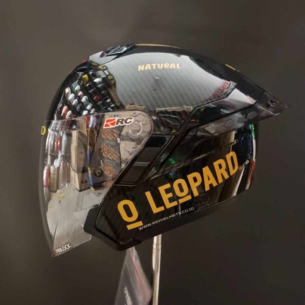 新品 CAPTAINS HELM LEOPARD CARDIGA Jual Helm Half Face RSV Cabone Graphic Paket Ganteng Leopard
