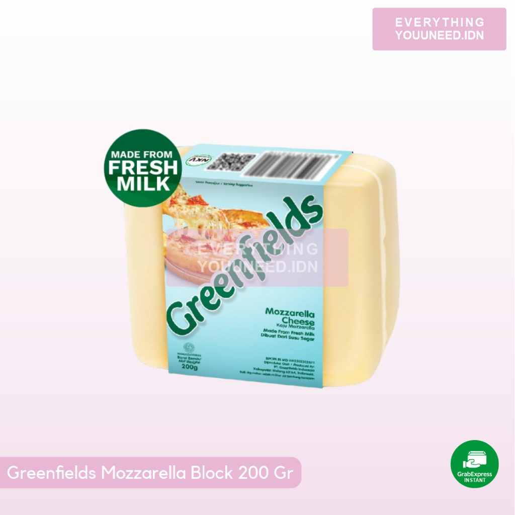 Jual [KHUSUS SUMBAR] Keju Greenfields - Mozzarella Block Cheese 200g ...