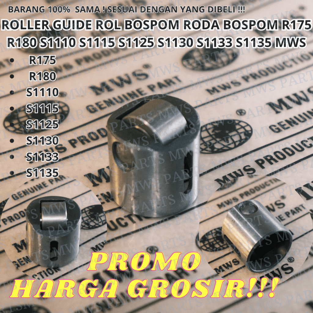 Jual ROLLER GUIDE ROL BOSPOM RODA BOSPOM ROL GASPOM ROLL BOSPOM MESIN ...