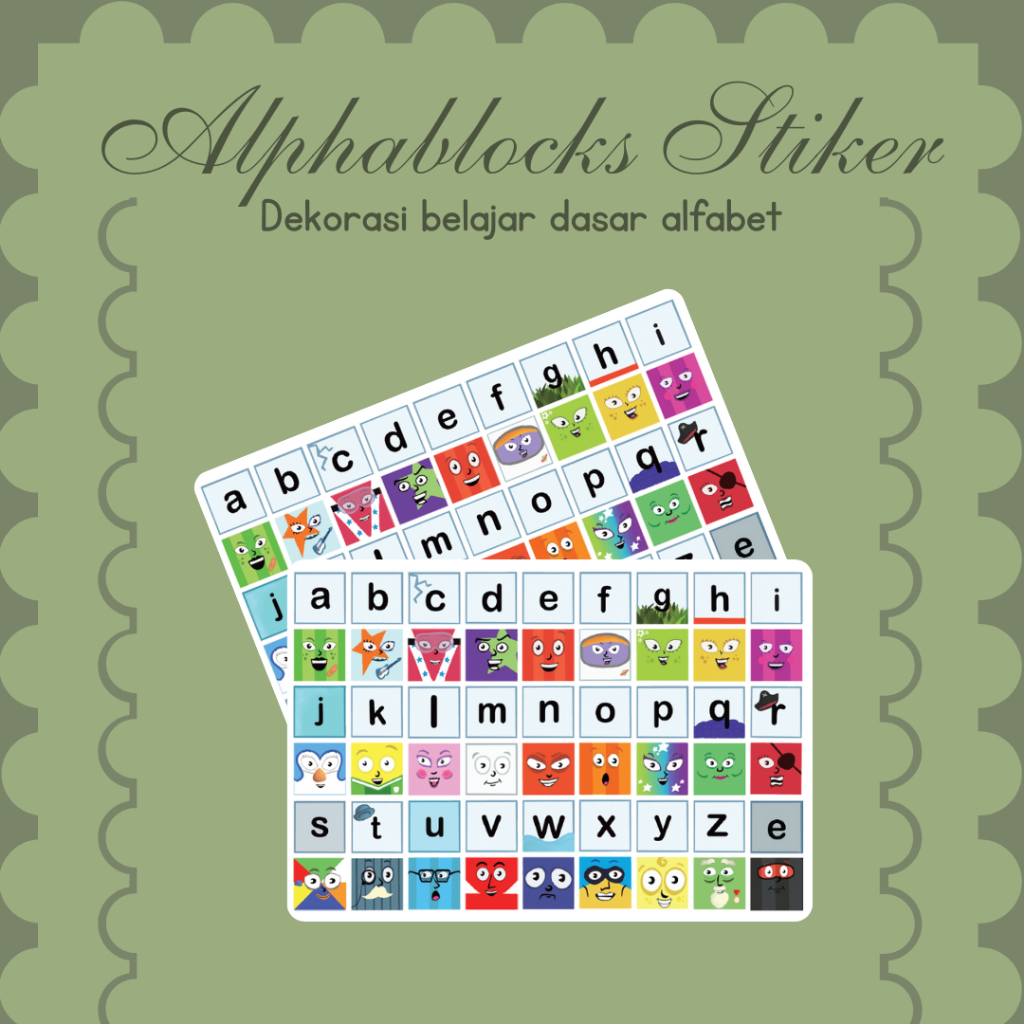 Jual 54pcs Alphabet blocks Waterproof Sticker | Math Link Mainan ...