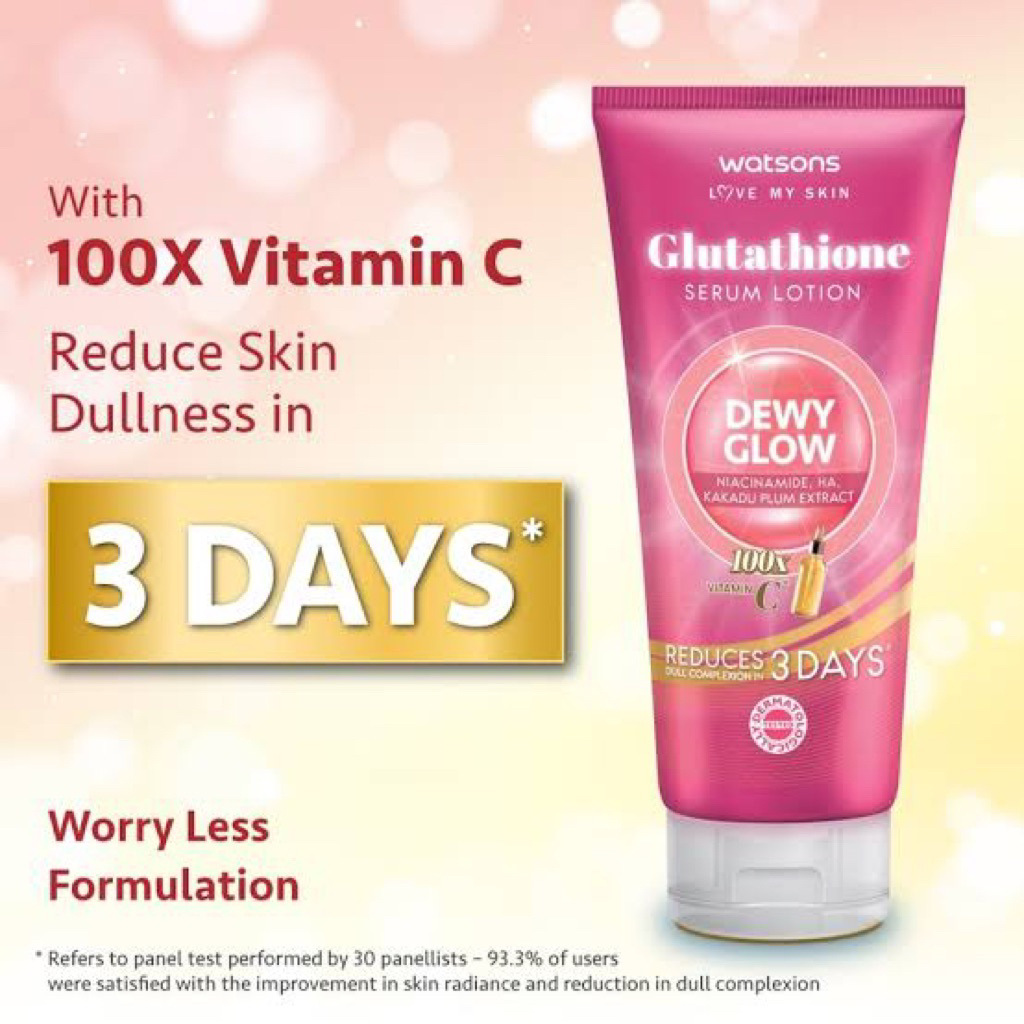 Jual Watsons Glutathione Serum Lotion Dewy Glow / Flawless Radiance 330ml |  Shopee Indonesia
