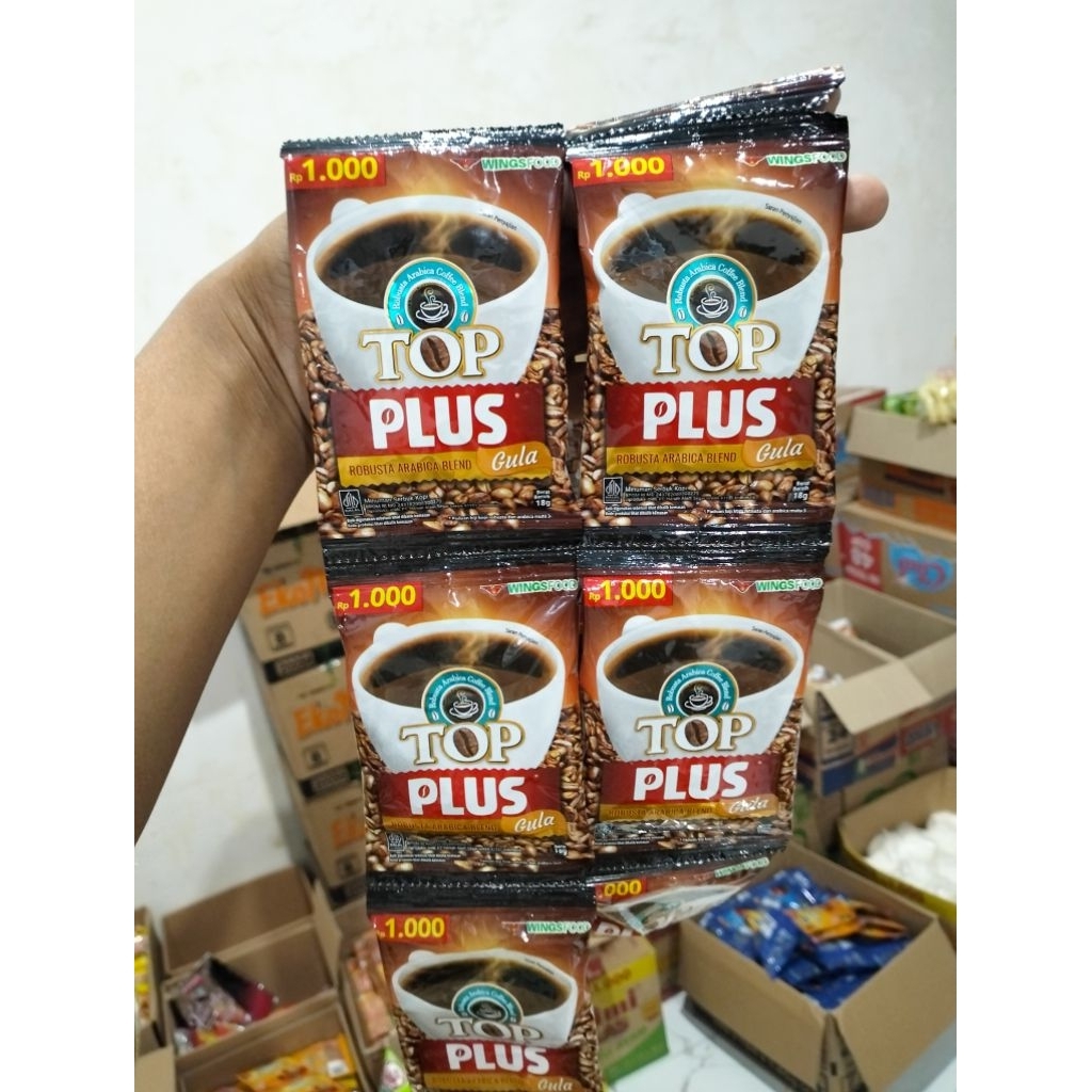 Jual 1 RENTENG-10 PCS / TOP PLUS GULA 18 GRAM / TOP KOPI PLUS GULA ...