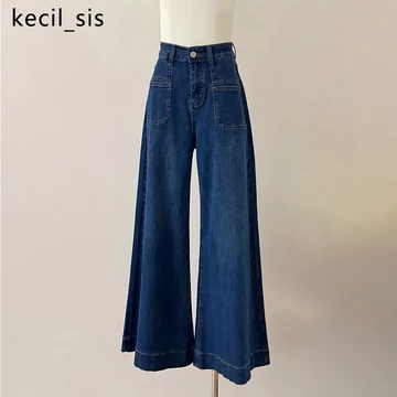 Highwaist Jeans Wanita Celana Panjang Wanita Celana Jumbo Korean Style Celana Kulot Straight