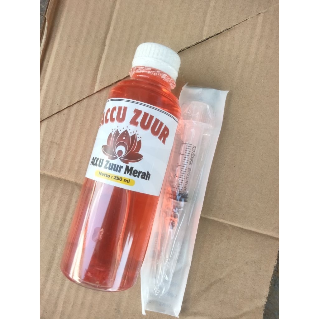 Jual Cairan aki kering Air Aki Merah Zurr - Aki kering dan Basah