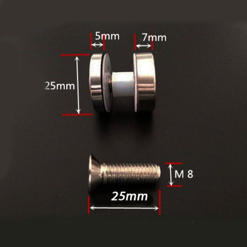 Jual 5pcs Sekrup Penjepit Kaca Baut Baja Tahan Karat M8×25mm Stainless ...