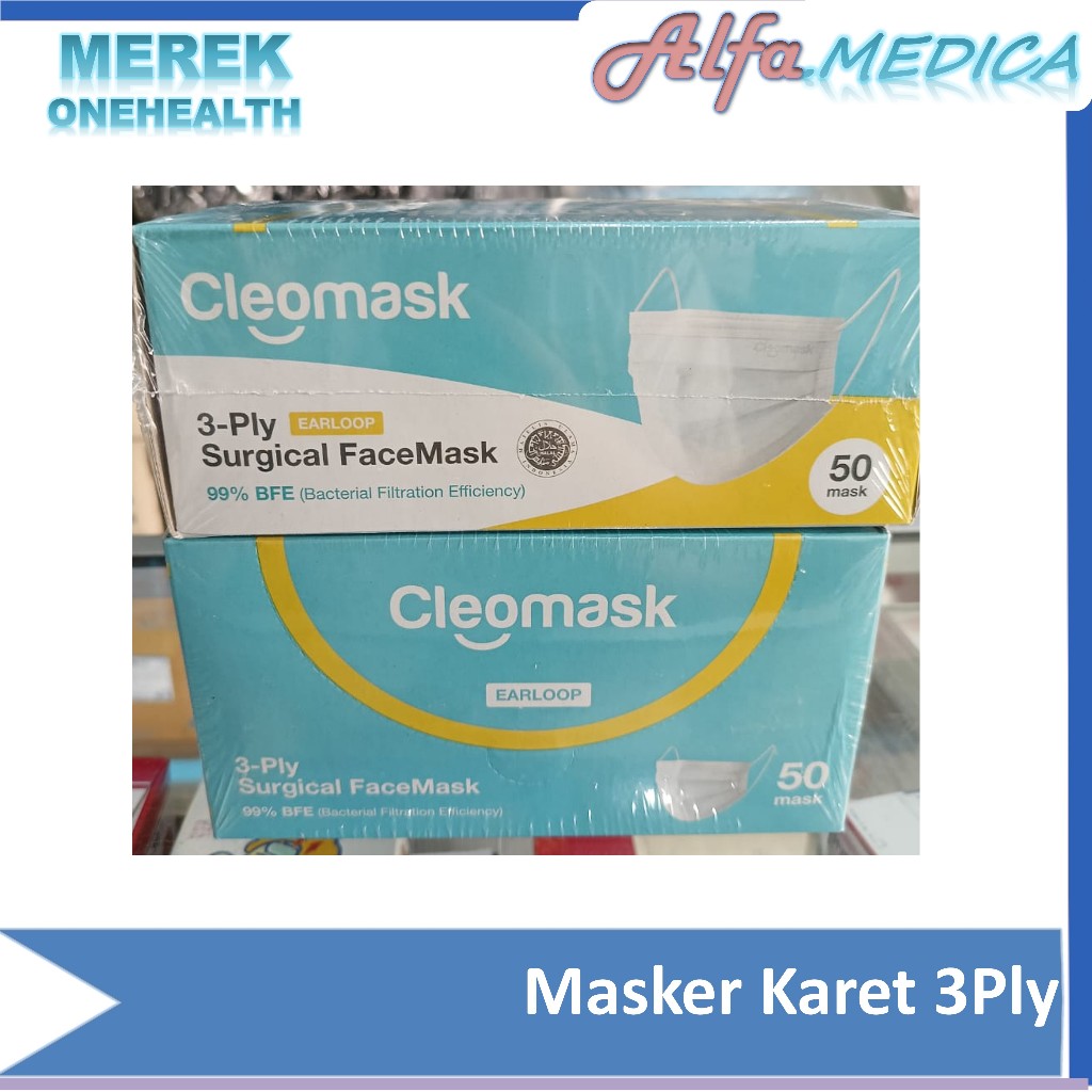 Jual Masker Medis Cleomask Per Box isi 50 Pcs / Surgical Face Mask ...
