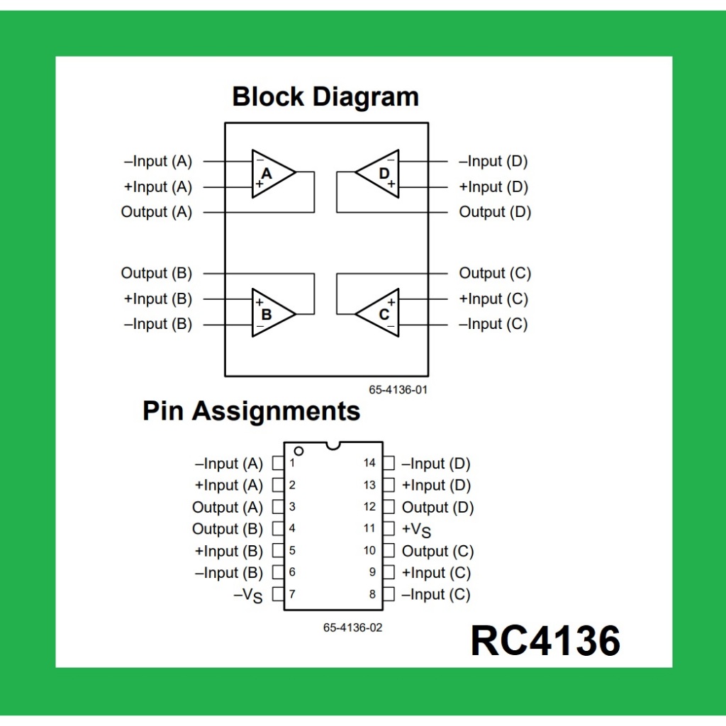 Jual IC RC4136 quad op-amp general purpose original texas instrument ...