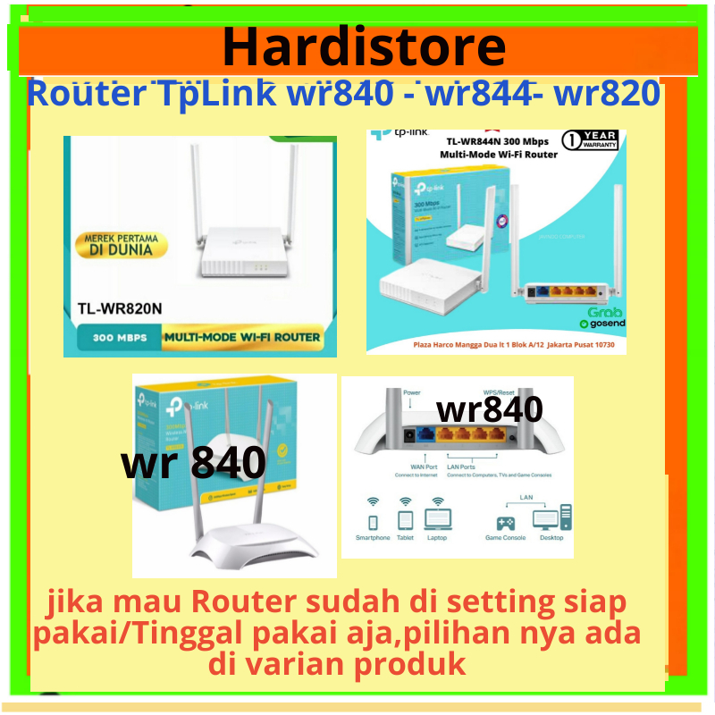 Jual Router TpLink wr840 N300 MRbps Router TpLink wr844 N300 Mbps ...