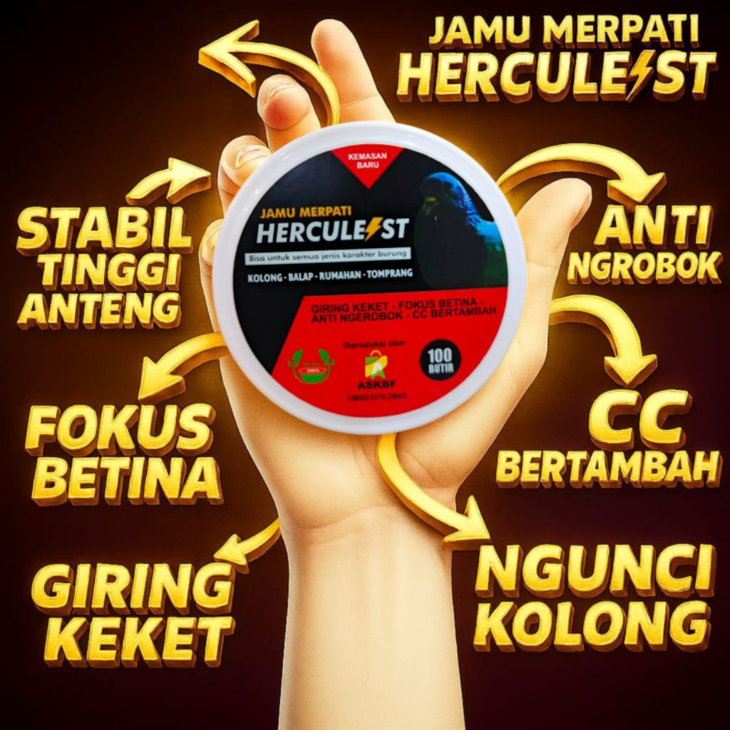 Jual Jamu Merpati HERCULEST 100 Butir Original | Giring Keket Stabil ...