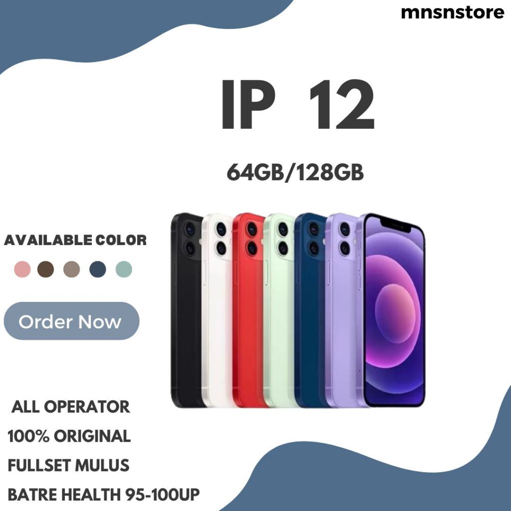 Jual HiPhone 12 128GB/64GB GSM LTE 4G SECOND 100% Original Fullset I ...