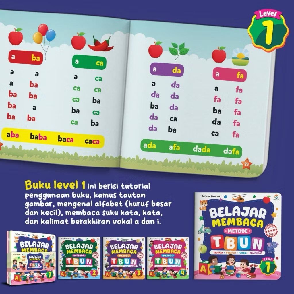 Jual Kaba Book - Buku Belajar Membaca METODE TBUN Untuk Anak TK Paud ...