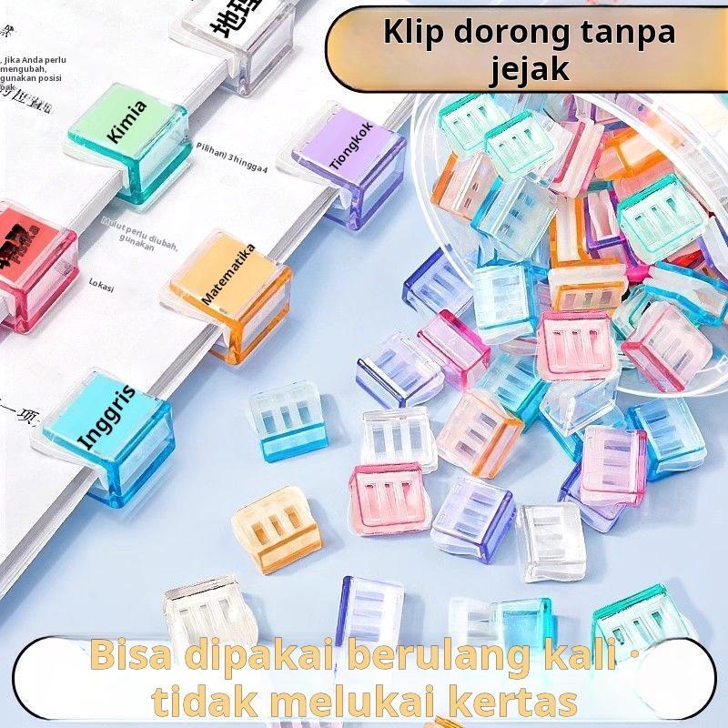 Jual 50PC Folder klip dorong warna alat tulis uji tetap stapler kertas ...