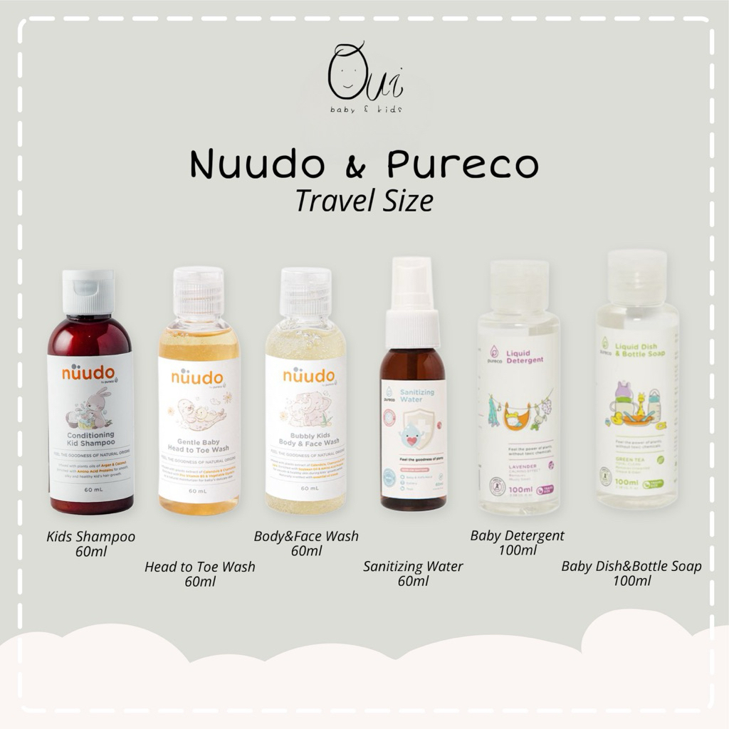 Jual Pureco Nuudo travel size / head to toe wash / shampoo / body ...