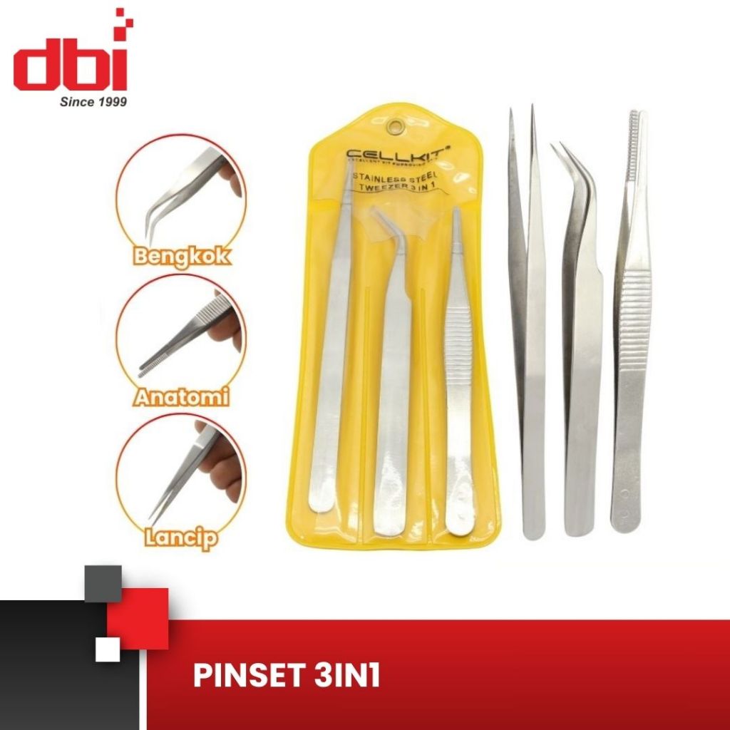 Jual Pinset 3in1 CELLKIT Pinset Servis HP Pinset Anatomi Kedoketeran ...