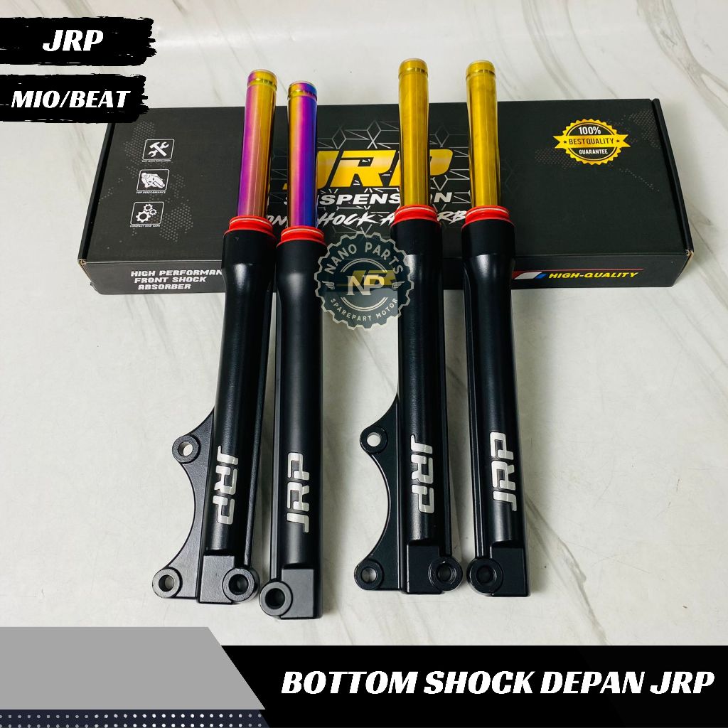 Jual Shock Depan Plus Tabung JRP As Rainbow Gold Blue Mio Beat Vario ...