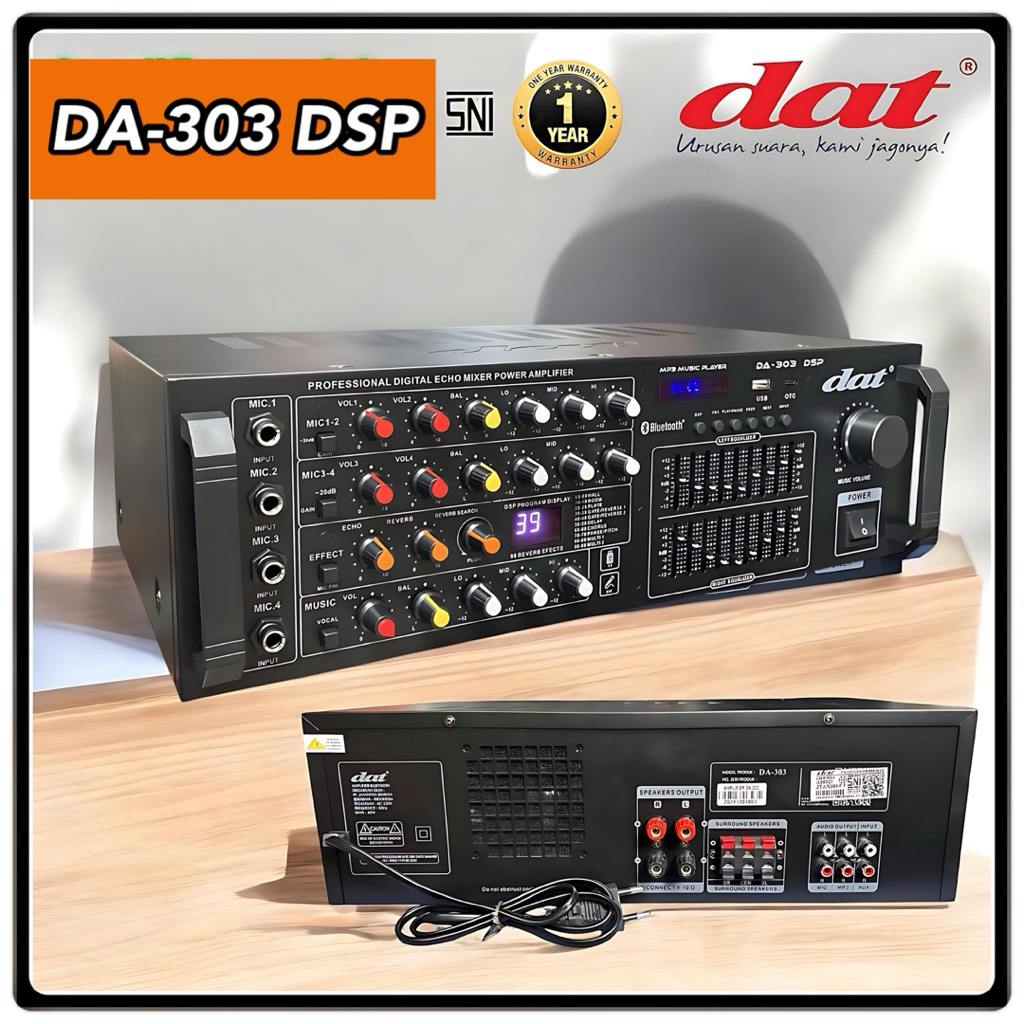 Jual DAT DA 303 DSP ampli DAT amplifier equalizer bluetooth USB player ...