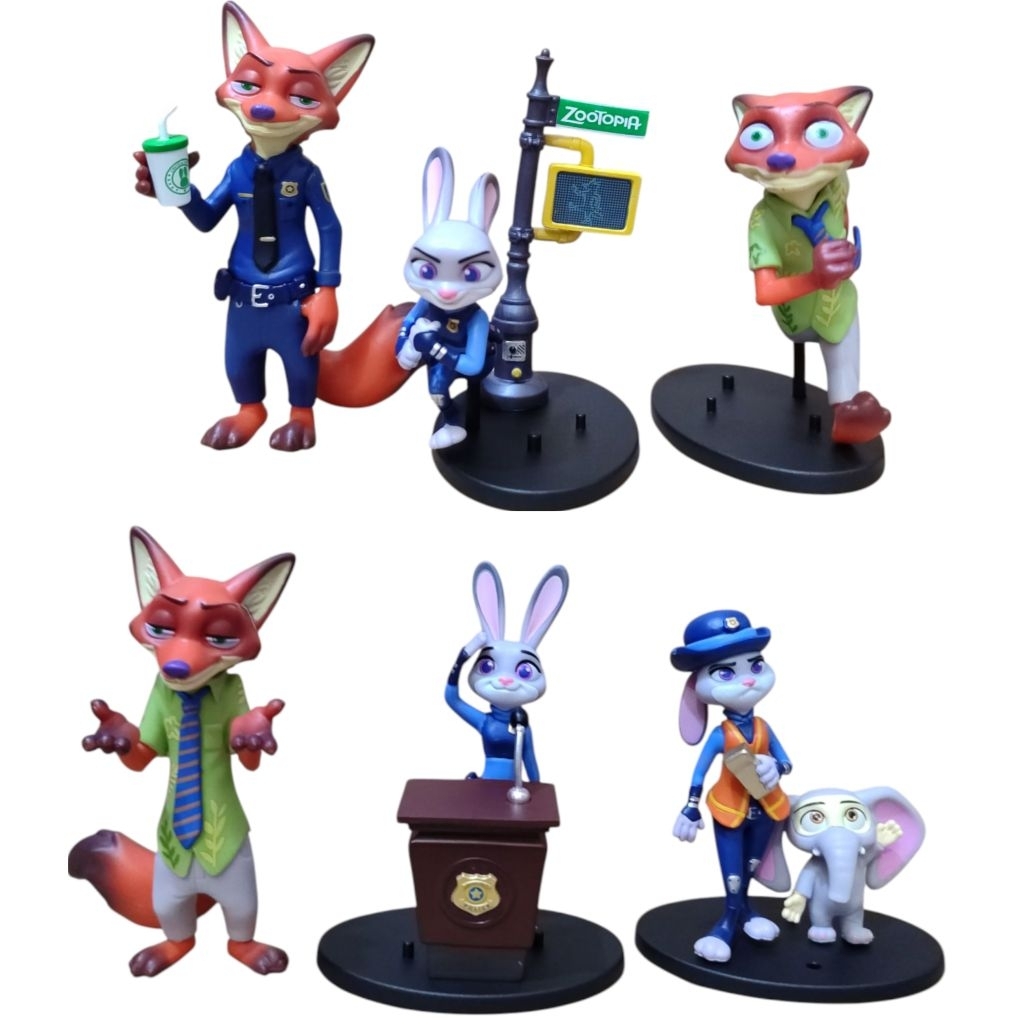 Jual Action Figure Set Zootopia Judy Hopps Nick Wilde | Shopee Indonesia