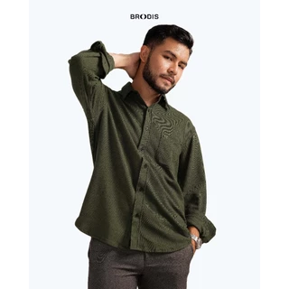 Broodis Kemeja Pique GENTLY Olive Lengan Panjang