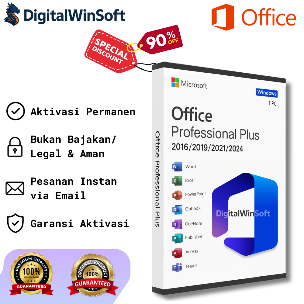 Jual Micrsoft Offlce Professional Plus 2016/2019/2021/2024 For PC ...