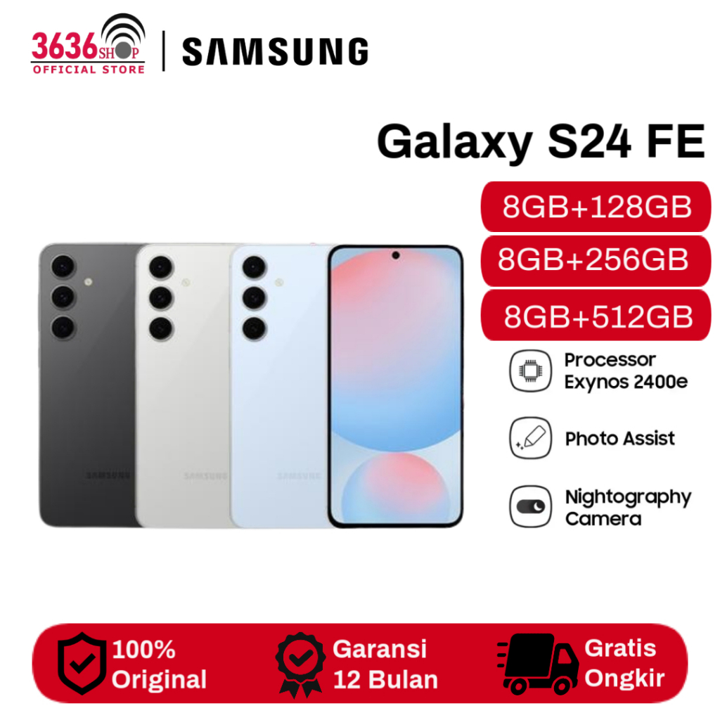 Samsung Galaxy S24 FE 5G 8/128 GB dalam warna hitam