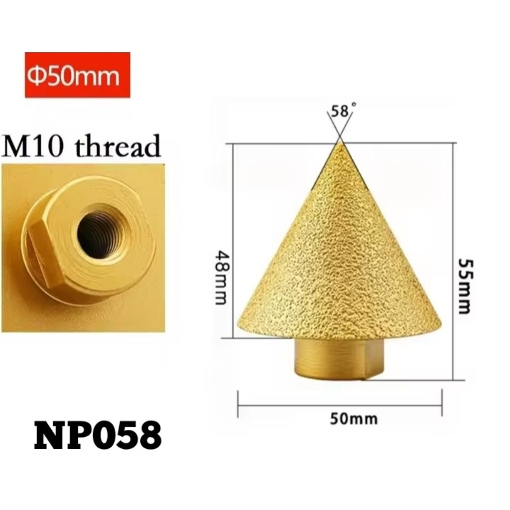 Jual Mata CNC Router Diamond Mata Ruter Champer 50mm Drat M10 Mata Bor ...