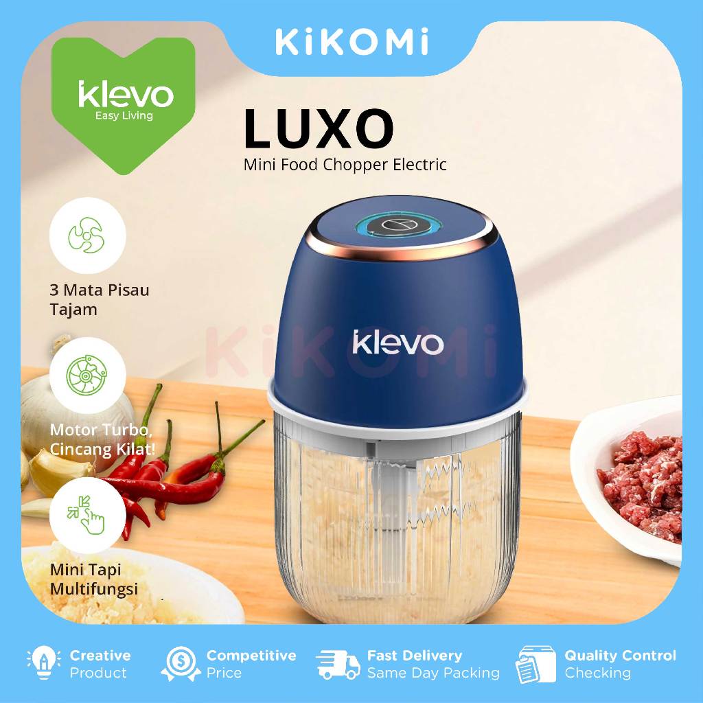 Jual KLEVO LUXO Mini Food Chopper Electric 300 ML Portable Blender ...