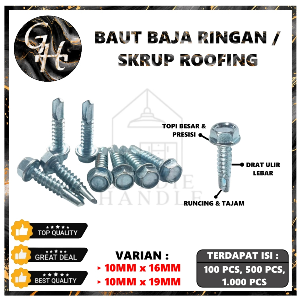 Jual Skrup Baja Ringan Baut Roofing Baja Ringan Canal Rufing Sekrup ...