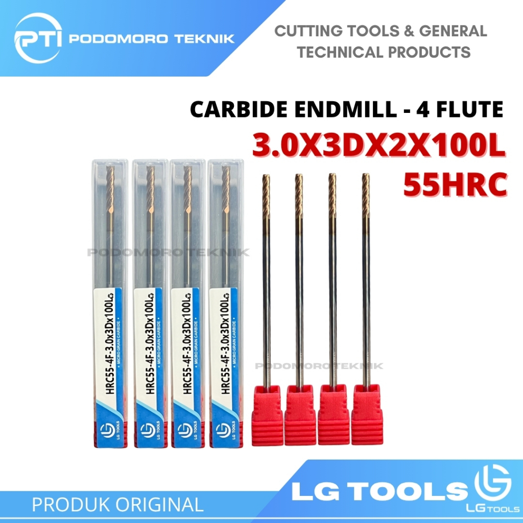 Jual LG Tools Carbide Endmill 6mm Hard Cut 55 HRC 3.0x3Dx2x100L ...