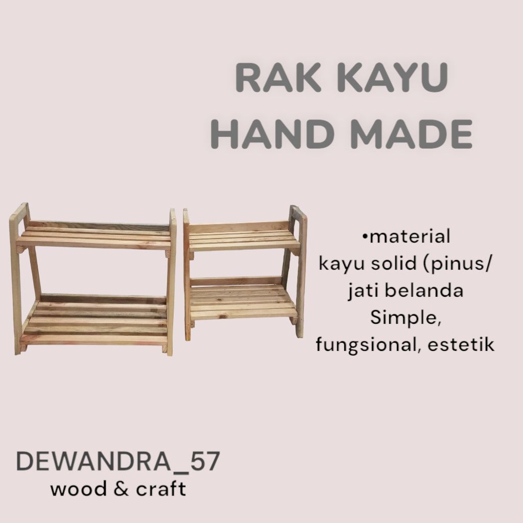 Jual Rak Estetik Jati Belanda (Knock Down) | Shopee Indonesia