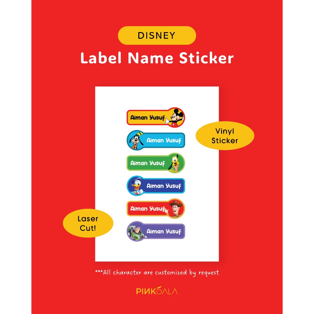Jual Label Nama Sticker Vinyl DISNEY BOYS - Lasercut | Shopee Indonesia