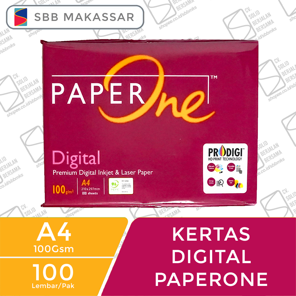 Jual PaperOne Digital Kertas HVS A4 100 gsm - 100 Lembar | Shopee Indonesia