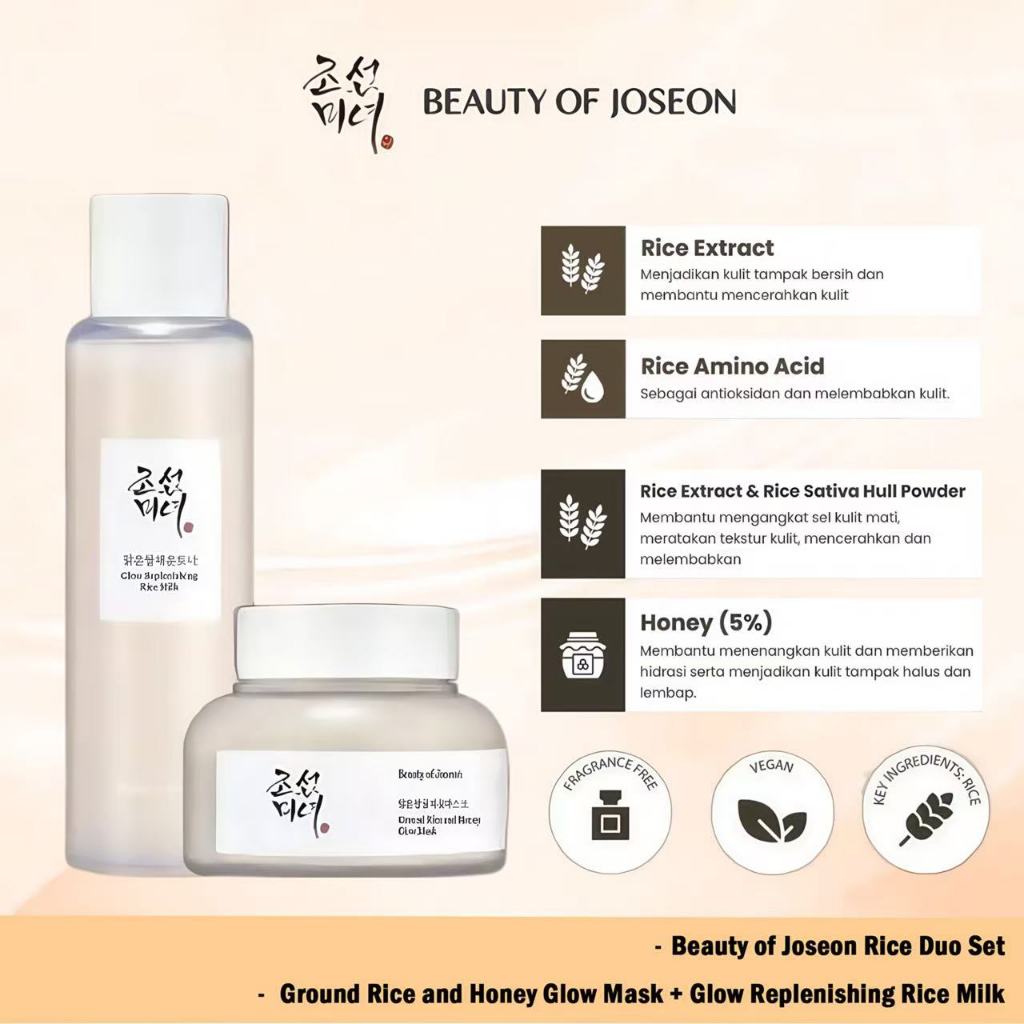 Jual 【COD】Beauty of Joseon Rice Duo Set [Ground Rice and Honey Glow ...