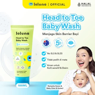 Loluna Head to Toe Wash 100ml - Sabun Sampo Mandi Perawatan Kulit Bayi dan Anak / Sabun untuk Newborn/ 5x Ceramide