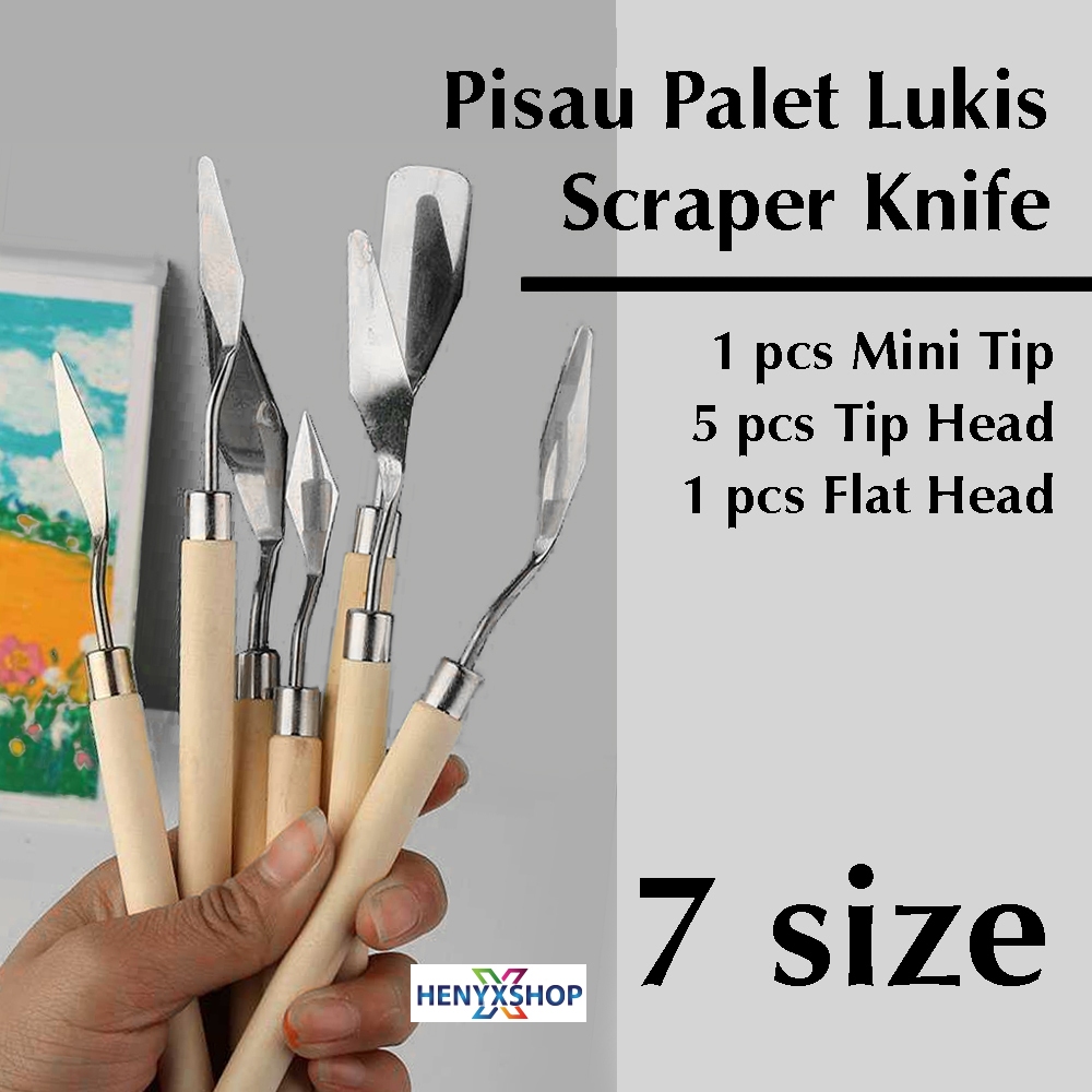 Jual Pisau Palet Akrilik Scraper Knife 7 in 1 set | Shopee Indonesia