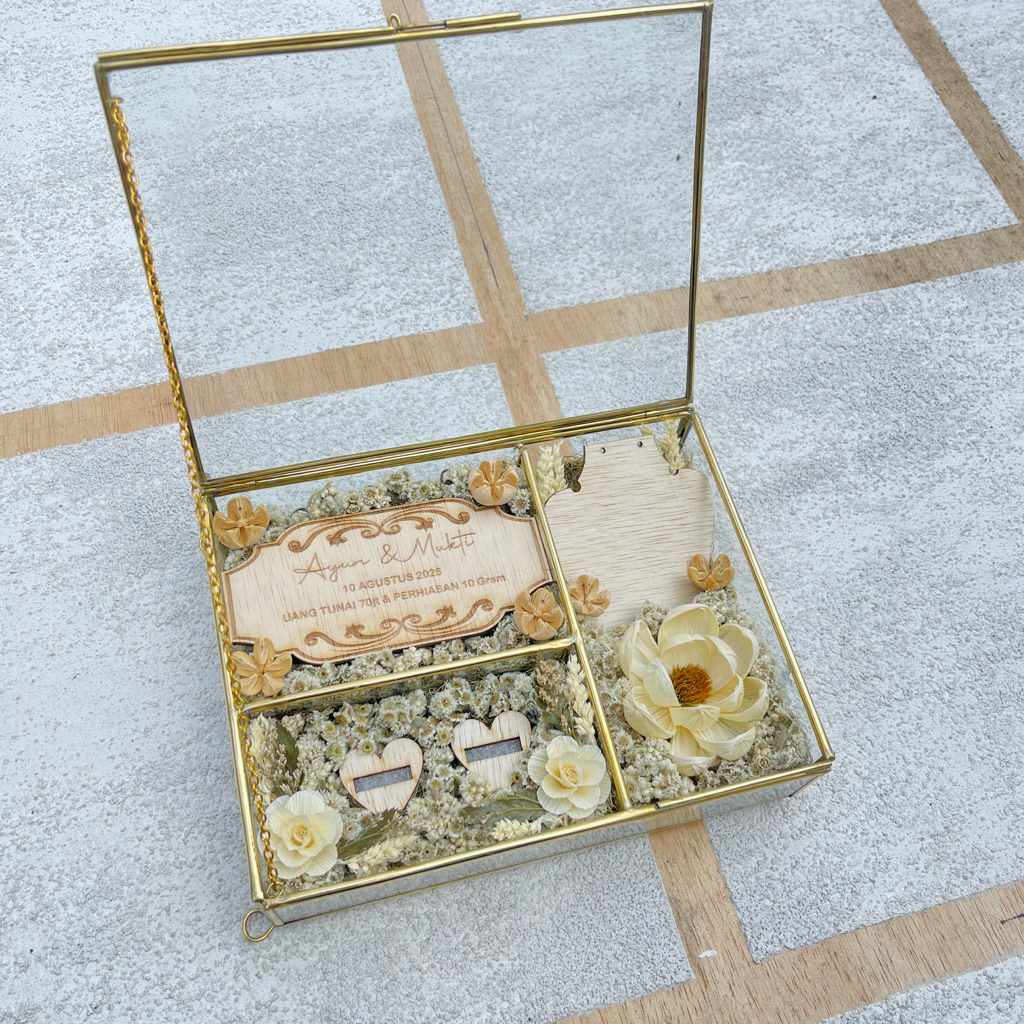 Jual ( PROMO )jewelry Box Terrarium /kotak Cincin Rustic /Ring Box ...