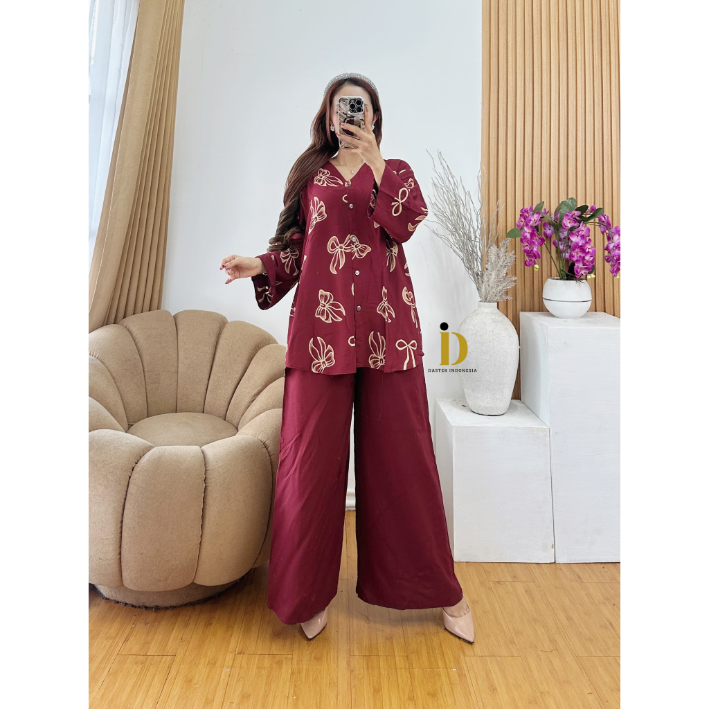 Jual Hania Oneset Rayon Celana Kulot Atasan Rempel Setelan Muslim ...
