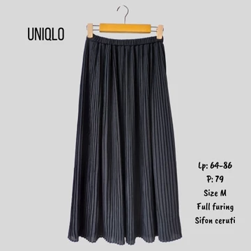 (V F) Rok Plisket Polos Tutu Brokat Rajut Knit Motif Premium Two Tone A Line